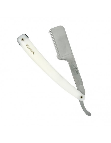 Vanta rasoio a mano libera tipo shavette vanta manico bianco a lama intera