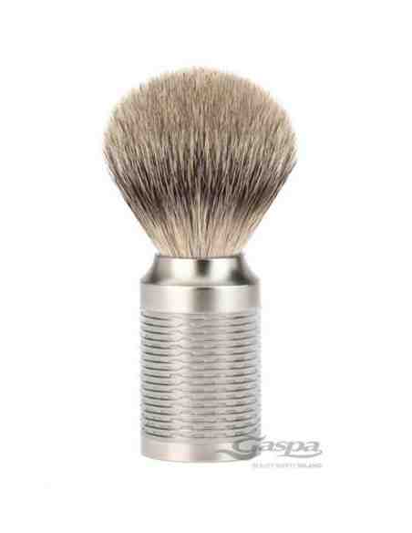 MUHLE ROCCA M94 PENNELLO DA BARBA CIUFFO IN TASSO SILVERTIP CON MANICO ACCIAIO INOX OPACO