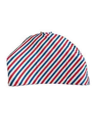 Mantella taglio Barber Pole a righe oblique rosso e blu in poliestere idrorepellente 125x145 cm