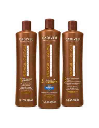 Cadiveu Brasil Cacau Eco Keratin Kit Grande 3x1000 ml trattamento lisciante anticrespo professionale