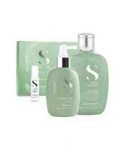 Kit Alfaparf Semi di Lino Scalp Renew shampoo fiale anticaduta e tonico energizzante