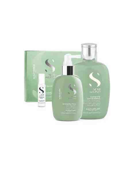Kit Alfaparf Semi di Lino Scalp Renew shampoo fiale anticaduta e tonico energizzante