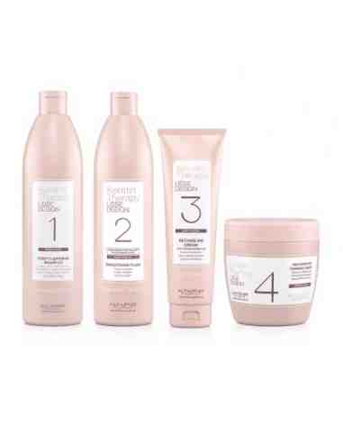 Kit Alfaparf Keratin Therapy Lisse Design trattamento lisciante professionale 4 step con shampoo fluido crema e maschera