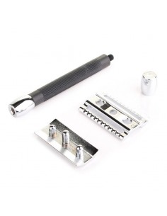 Merkur 20C Rasoio di Sicurezza Pettine Chiuso Lungo Resina Nera 2