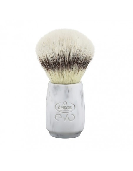 Omega pennello da barba evo marble ovale in fibra sintetica
