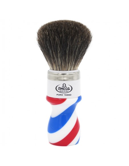 Omega pennello da barba barber pole 6807 in tasso nero best badger