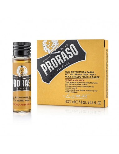 Proraso Olio a Caldo per Barba 4 fiale da 17 ml Wood & Spice