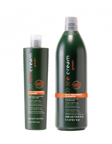 Inebrya Ice Cream Green Post Treatement PH 5,0 Shampoo rigenerante capelli colorati e trattati